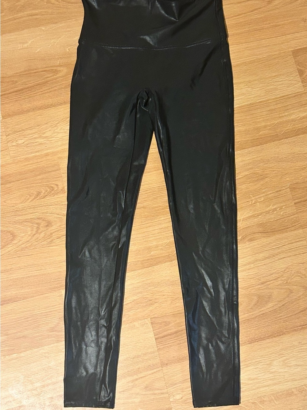 Spanx Womens Faux Leather Leggings Stretch Pants Color Black Size Large